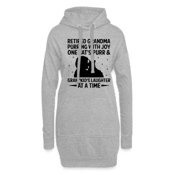 Katzenliebhaber Pensionierte Oma Rentnerin Katzenbesitzer Katze - Hoodie-Kleid - Grau meliert - Vorne