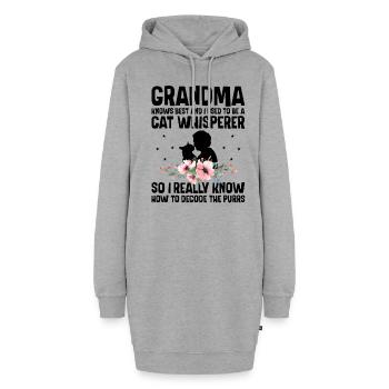 Amoureux des chats Grand-mère retraitée Retraité Propriétaire de chat Chat - Sweat-shirt à capuche long Femme - gris chiné - Devant