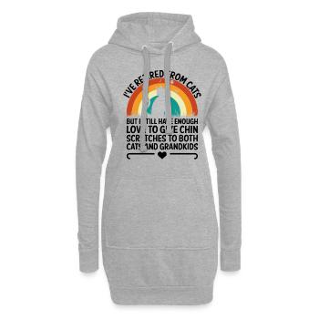 Amoureux des chats Grand-mère retraitée Retraité Propriétaire de chat Chat - Sweat-shirt à capuche long Femme - gris chiné - Devant