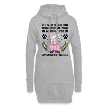 Amoureux des chats Grand-mère retraitée Retraité Propriétaire de chat Chat - Sweat-shirt à capuche long Femme - gris chiné - Devant
