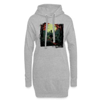 Gruselige Stimmung von Halloween - Hoodie-Kleid - Grau meliert - Vorne