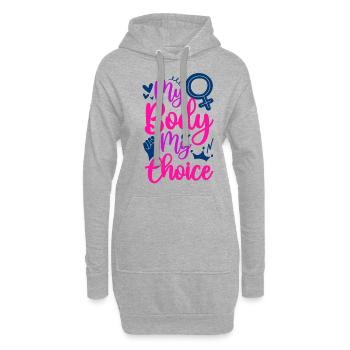Féministe Mon corps Mon choix - Sweat-shirt à capuche long Femme - gris chiné - Devant