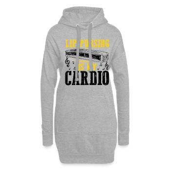 Harmonikaspieler für Munharmonika Spieler - Hoodie-Kleid - Grau meliert - Vorne