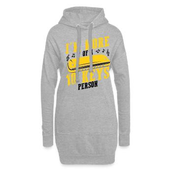Harmonikaspieler für Munharmonika Spieler - Hoodie-Kleid - Grau meliert - Vorne