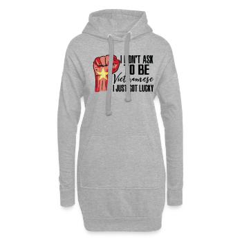 Vietnamesischer Stolz Vietnamesische Flagge - Hoodie-Kleid - Grau meliert - Vorne