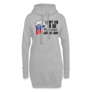 Russischer Stolz Russische Flagge Gewachsen - Hoodie-Kleid - Grau meliert - Vorne