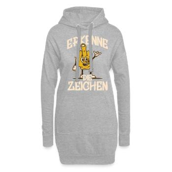 Erkenne die Zeichen! Party Disco Konzert Festival - Hoodie-Kleid - Grau meliert - Vorne