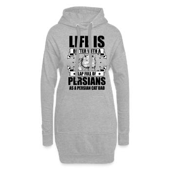 Chat persan Chat Amoureux Propriétaire de chat Persan Longhair C - Sweat-shirt à capuche long Femme - gris chiné - Devant