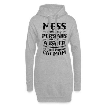 Chat persan Chat Amoureux Propriétaire de chat Persan Longhair C - Sweat-shirt à capuche long Femme - gris chiné - Devant
