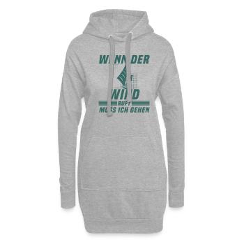 Kite surfen Spruch - Hoodie-Kleid - Grau meliert - Vorne