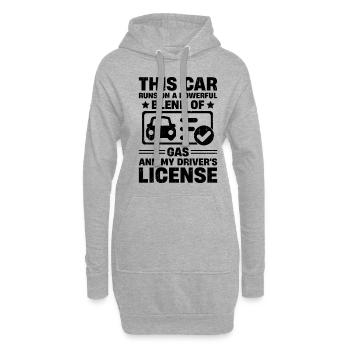 Führerschein bestanden Neuer Führerschein Fahren S - Hoodie-Kleid - Grau meliert - Vorne