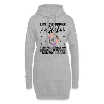 Führerschein bestanden Neuer Führerschein Fahren S - Hoodie-Kleid - Grau meliert - Vorne