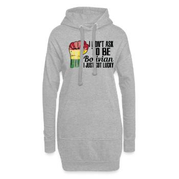 Bolivianischer Stolz Bolivianische Flagge - Hoodie-Kleid - Grau meliert - Vorne