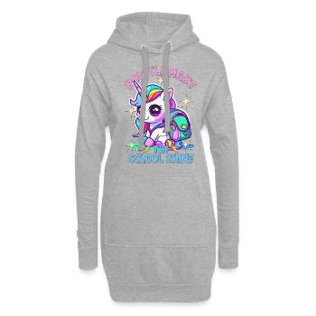 Schulkind Zur Einschulung Goodbye Kindergarten - Hoodie-Kleid - Grau meliert - Vorne