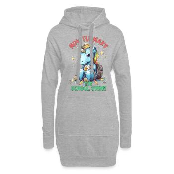 Schulkind Zur Einschulung Goodbye Kindergarten - Hoodie-Kleid - Grau meliert - Vorne