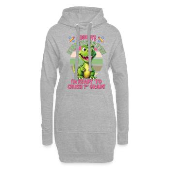 Écolier pour l’inscription à l’école Adieu la maternelle - Sweat-shirt à capuche long Femme - gris chiné - Devant