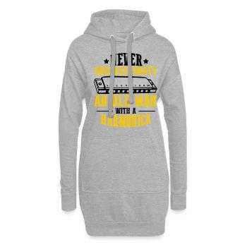 Harmonikaspieler für Munharmonika Spieler - Hoodie-Kleid - Grau meliert - Vorne