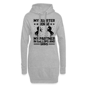 American Quarter Horse Equestrian Horse Lover Hors - Sweat-shirt à capuche long Femme - gris chiné - Devant