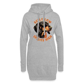 Dog Saying Dachshund Design pour les amoureux des chiens - Sweat-shirt à capuche long Femme - gris chiné - Devant