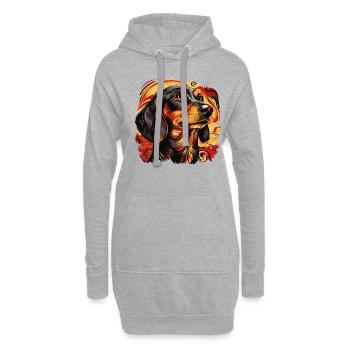 Hunde Spruch Dachshund Design für Hundeliebhaber - Hoodie-Kleid - Grau meliert - Vorne