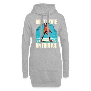 Patineur sur glace Patinage sur glace Patinage sur glace - Sweat-shirt à capuche long Femme - gris chiné - Devant