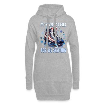 Patineur sur glace Patinage sur glace Patinage sur glace - Sweat-shirt à capuche long Femme - gris chiné - Devant