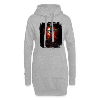 Croix gothiques design victorien - Sweat-shirt à capuche long Femme - gris chiné - Devant