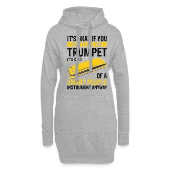 Harmonikaspieler für Munharmonika Spieler - Hoodie-Kleid - Grau meliert - Vorne