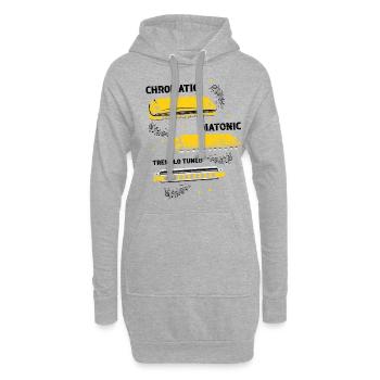Französische Harfinisten und Harmonikaspieler - Hoodie-Kleid - Grau meliert - Vorne