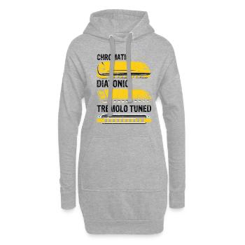 Mundharmonika Instrument und Mundharmonika - Hoodie-Kleid - Grau meliert - Vorne