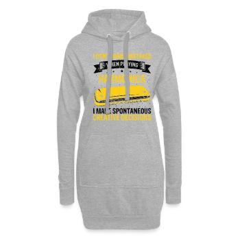 Französische Harfinisten und Harmonikaspieler - Hoodie-Kleid - Grau meliert - Vorne