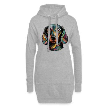Hunde Spruch Dachshund Design für Hundeliebhaber - Hoodie-Kleid - Grau meliert - Vorne