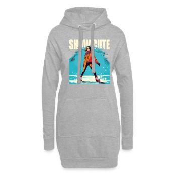 Patineur sur glace Patinage sur glace Patinage sur glace - Sweat-shirt à capuche long Femme - gris chiné - Devant
