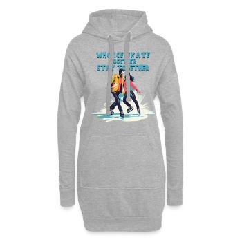 Patineur sur glace Patinage sur glace Patinage sur glace - Sweat-shirt à capuche long Femme - gris chiné - Devant