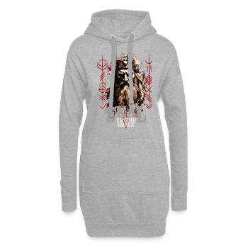 Skal to the brave Wikinger Kultur - Hoodie-Kleid - Grau meliert - Vorne