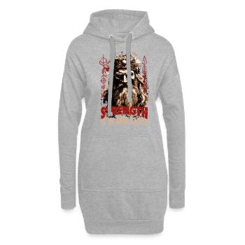 Strength is in our blood Wikinger Kultur - Hoodie-Kleid - Grau meliert - Vorne