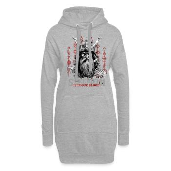 Strength is in our blood Wikinger Kultur - Hoodie-Kleid - Grau meliert - Vorne