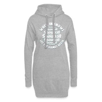 Schneeballschlacht - When it snows let the games - Hoodie-Kleid - Grau meliert - Vorne