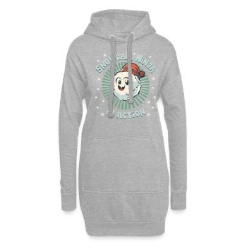 Schneeballschlacht - Snowball Ninja in Action - Hoodie-Kleid - Grau meliert - Vorne