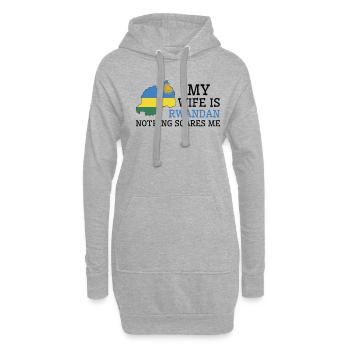 Rien ne me fait peur Ma femme est rwandaise - Sweat-shirt à capuche long Femme - gris chiné - Devant