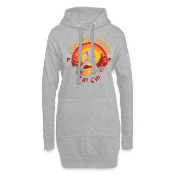 Tai Chi Taijiquan Peaceful Power Tai Chi Chuan - Hoodie-Kleid - Grau meliert - Vorne