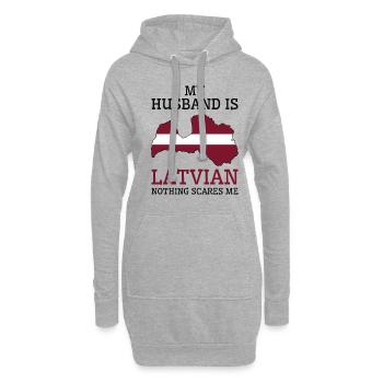 Nichts macht mir Angst Meine Frau ist Lettin - Hoodie-Kleid - Grau meliert - Vorne