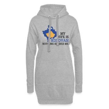 Nichts macht mir Angst Meine Frau ist Kosovarin - Hoodie-Kleid - Grau meliert - Vorne