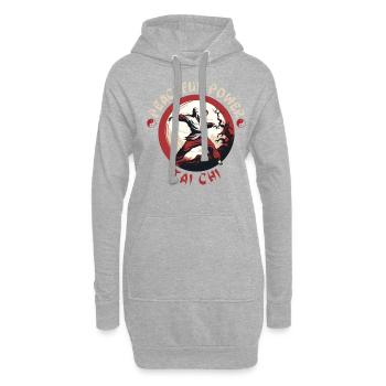 Tai Chi Taijiquan Peaceful Power Tai Chi Chuan - Hoodie-Kleid - Grau meliert - Vorne