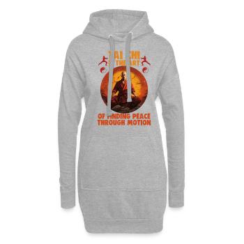 Le Tai Chi est l’art de trouver la paix Le Taijiquan - Sweat-shirt à capuche long Femme - gris chiné - Devant