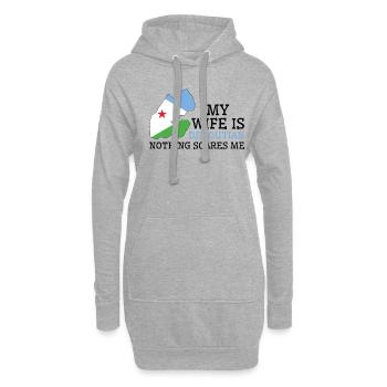Nichts macht mir Angst Meine Frau ist - Hoodie-Kleid - Grau meliert - Vorne