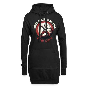 Tai Chi Design Inner Peace in Motion Taijiquan - Hoodie-Kleid - Schwarz - Vorne