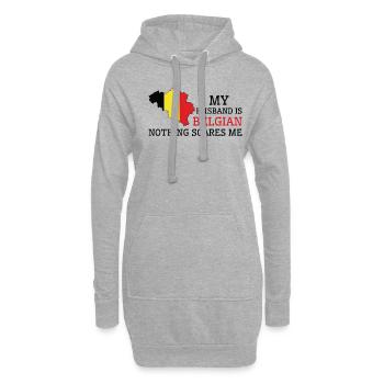Nichts macht mir Angst Meine Frau ist Belgierin - Hoodie-Kleid - Grau meliert - Vorne