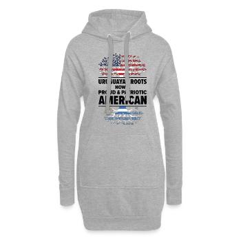 Uruguayan American Patriot USA Grown - Sweat-shirt à capuche long Femme - gris chiné - Devant