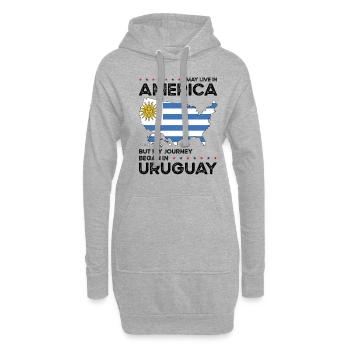 Uruguayisch Amerikanischer Patriot USA Gewachsen - Hoodie-Kleid - Grau meliert - Vorne